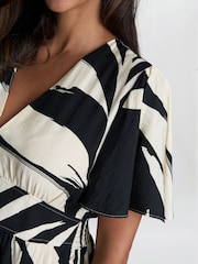 Gina Bacconi Dannie Abstract Print Black Dress - Image 4 of 5