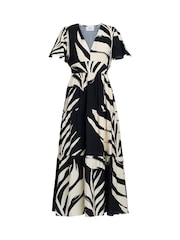 Gina Bacconi Dannie Abstract Print Black Dress - Image 5 of 5