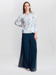 Gina Bacconi Grey Violetta Floral Sweater with Diamante Details - Image 2 of 4