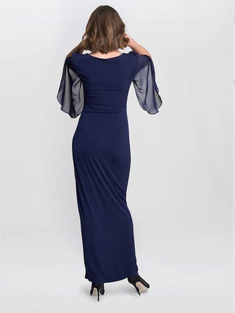Gina Bacconi Blue Iulia Jersey And Chiffon Wrap Dress - Imagen 2 de 7 Gina Bacconi Blue Iulia Jersey And Chiffon Wrap Dress - Imagen 2 de 7