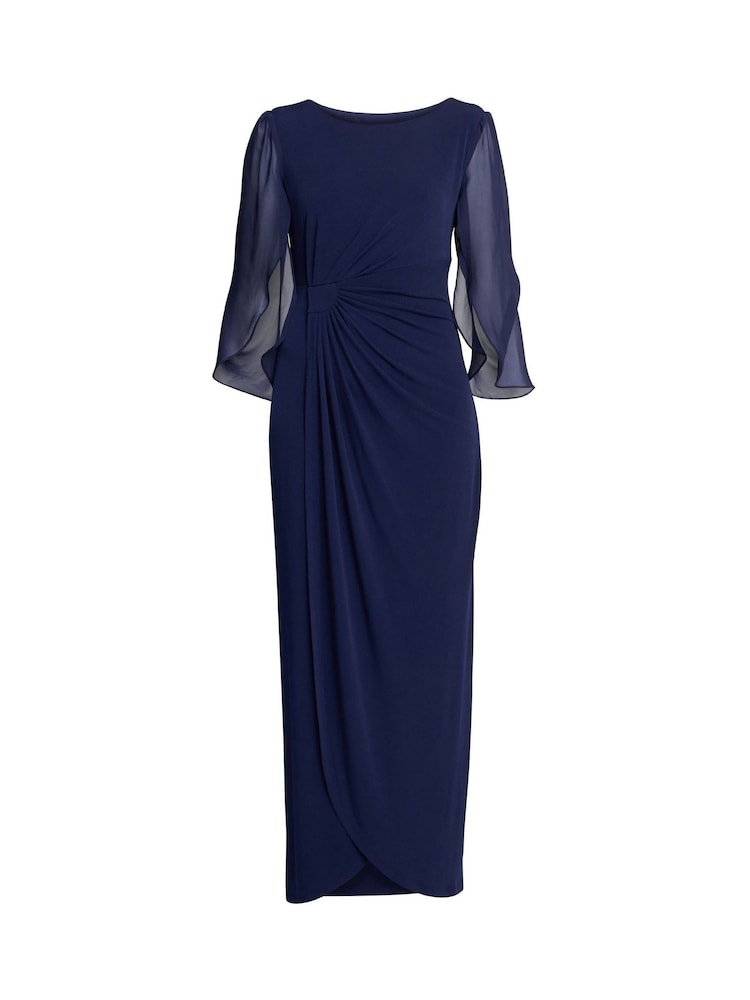 Gina Bacconi Blue Iulia Jersey And Chiffon Wrap Dress - Image 7 of 7