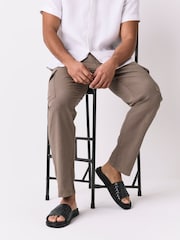 Black N. Premium Leather Weave Slide Sandals - Image 2 of 8