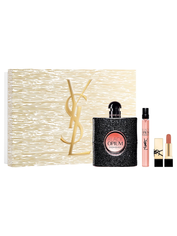 Yves Saint Laurent Black Opium Eau de Parfum 90ml and 10ml with Mini Rouge Pur Couture Nude (Worth Over £165) - Image 1 of 4