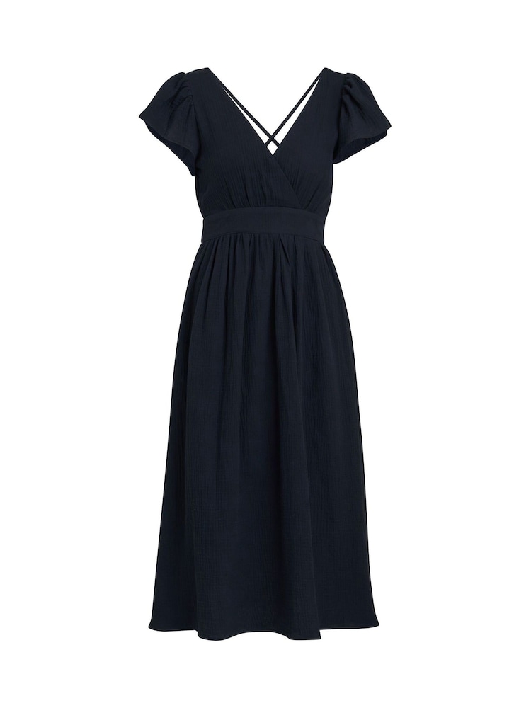 Gina Bacconi Dove Cotton Muslin Maxi Black Dress - Image 2 of 2 Gina Bacconi Dove Cotton Muslin Maxi Black Dress - Image 2 of 2