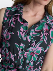 Gina Bacconi Reagan Long Shirt Black Dress - Image 3 of 5