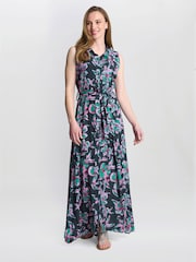 Gina Bacconi Reagan Long Shirt Black Dress - Image 4 of 5