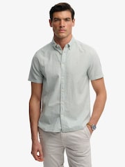 Superdry Green Classic Seersucker Short Sleeve Shirt - Image 1 of 7