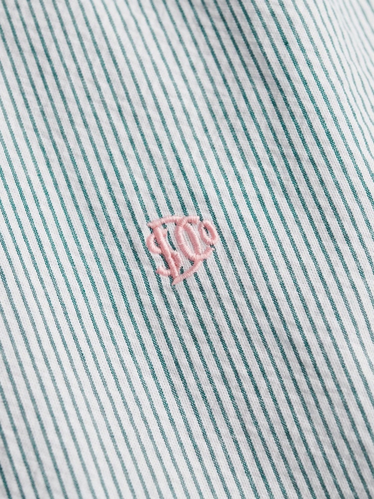 Superdry Green Classic Seersucker Short Sleeve Shirt - Image 7 of 7