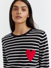 Chinti & Parker Wool Cashmere Blend Breton Heart Sweater - Image 5 of 7
