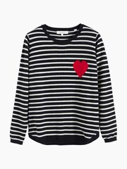 Chinti & Parker Wool Cashmere Blend Breton Heart Sweater - Image 7 of 7