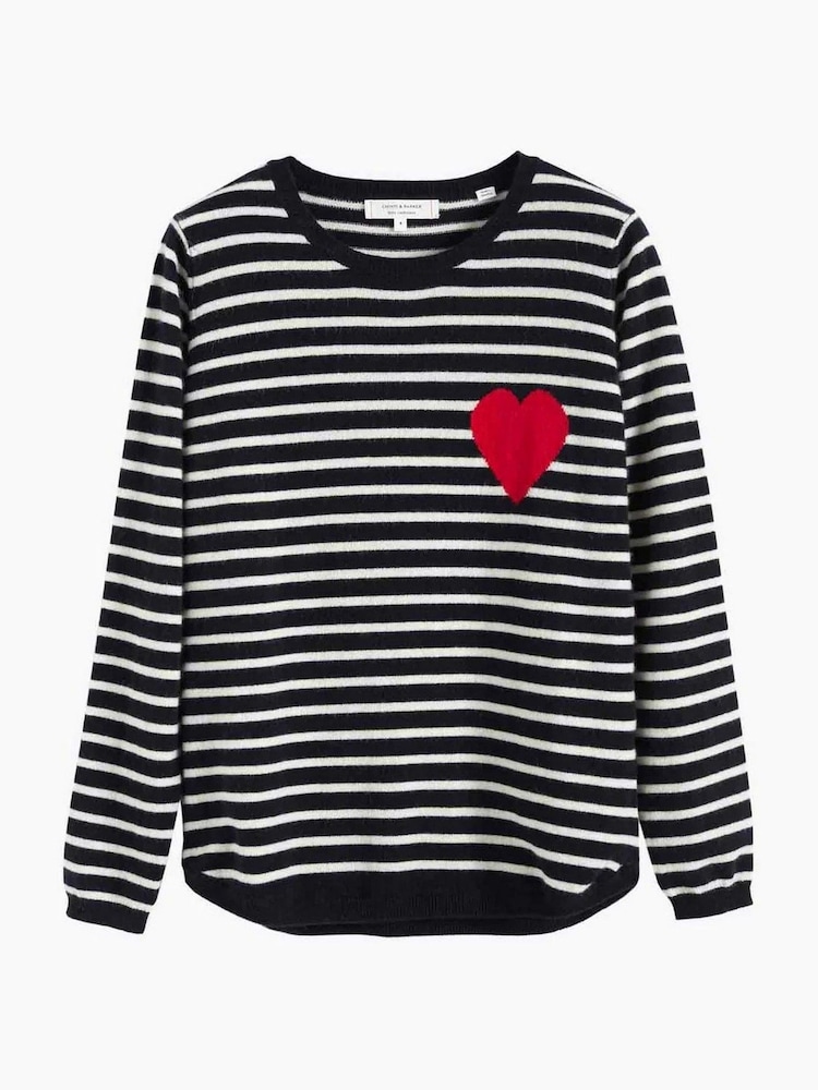 Chinti & Parker Wool Cashmere Blend Breton Heart Sweater - Image 7 of 7 Chinti & Parker Wool Cashmere Blend Breton Heart Sweater - Image 7 of 7