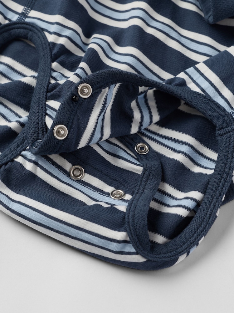 Polarn O. Pyret Blue Striped Babygrow Bodies - Image 2 of 4