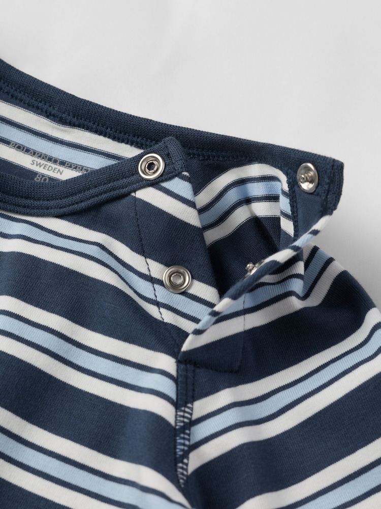 Polarn O. Pyret Blue Striped Babygrow Bodies - Image 4 of 4