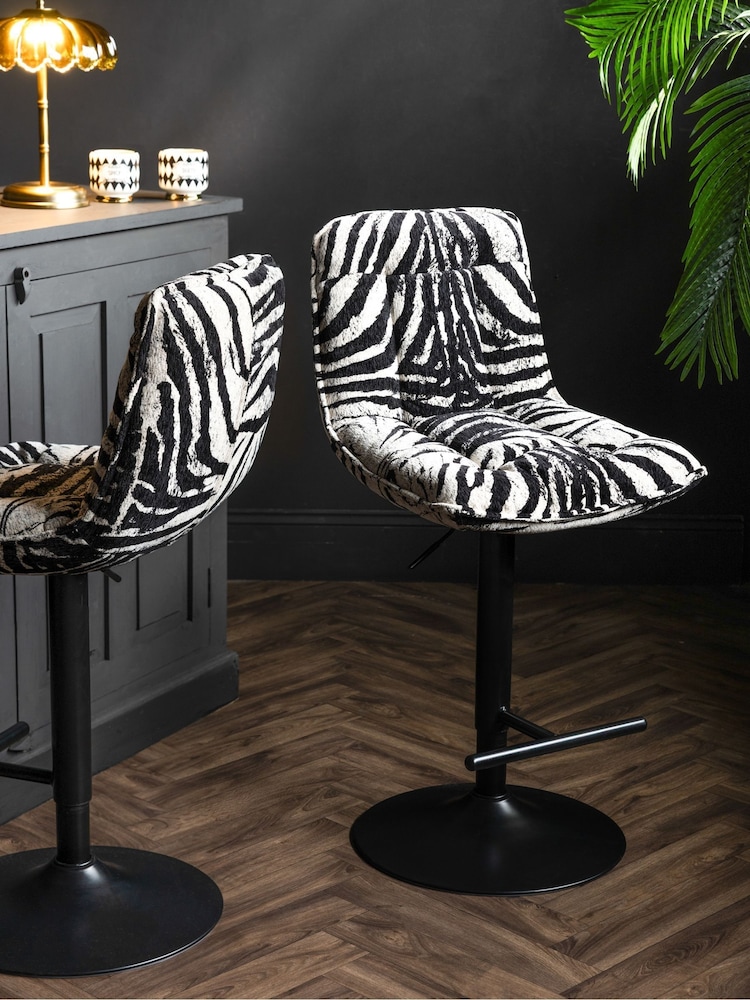 Rockett St George Zebra Lounge Lover Bar Stool - Image 1 of 10