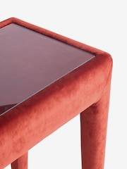 Rockett St George Luxe Needlecord Velvet Burnt Sienna Orange Starlet Console Table - Image 9 of 9