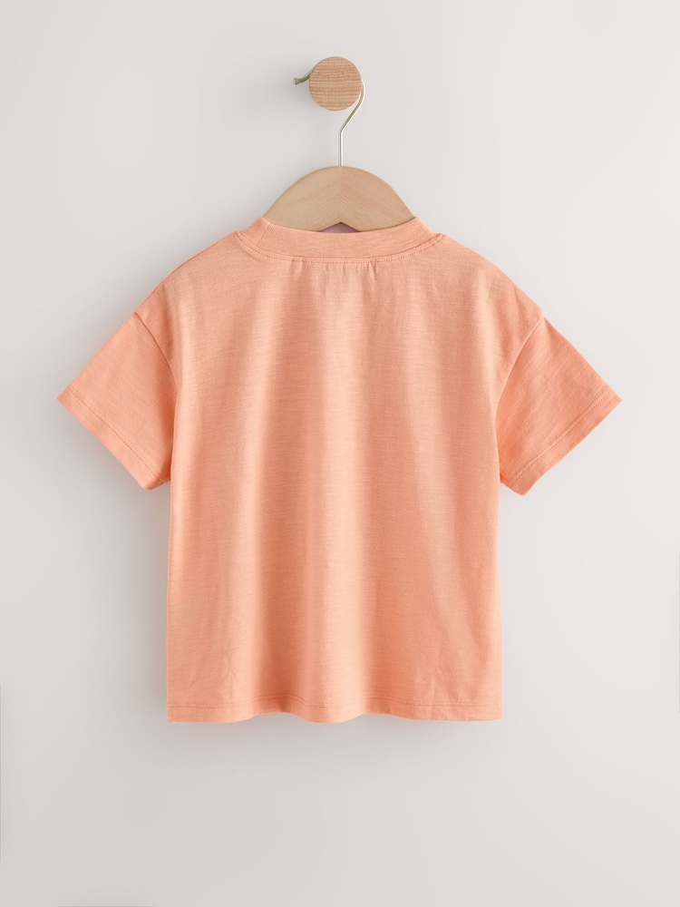 برتقالي خوخي - تيشِرت كُم قصير بابليك زهور (3 أشهر - 7 سنوات) - صورة 2 من 4