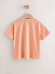 Orange/Apricot - Kurzarm-T-Shirt mit Blumenapplikation (3M.–7J.) - Bild 5 von 7