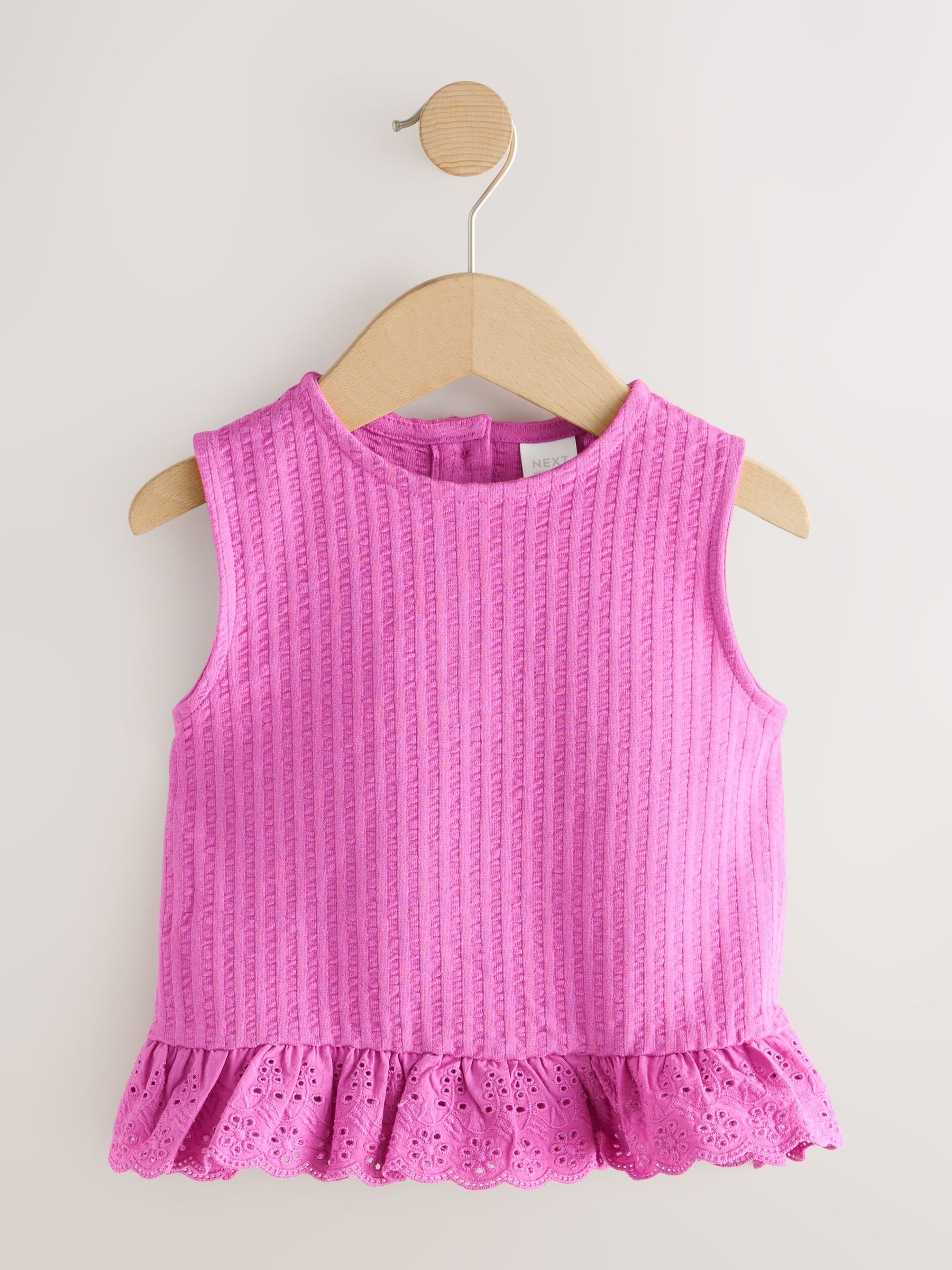 Next：日本 パープル - 刺繍 タンクトップ（3ヶ月〜7歳) from Next Japan