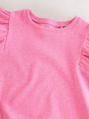 Bright Pink Frill Shoulder Ribbed Vest (3mths-7yrs) - Image 5 of 6