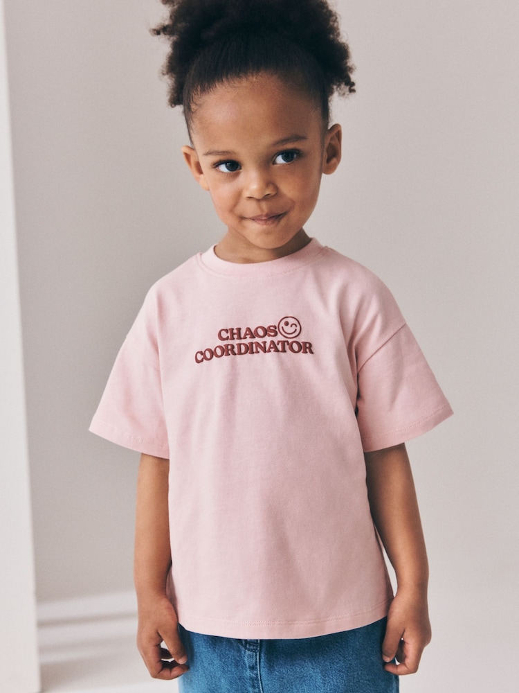 Pink - អាវយឺតស្លោកស្នាមញញឹម (3ខែ-7ឆ្នាំ) - រូបភាព 1 នៃ 4