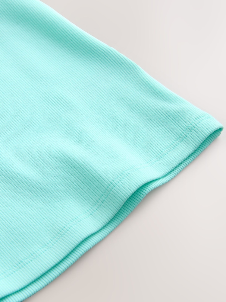 Turquoise Blue Ribbed Frill Vest (3mths-7yrs) - Image 4 of 4