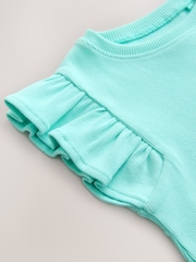 Turquoise Blue Ribbed Frill Vest (3mths-7yrs) - Image 5 of 6