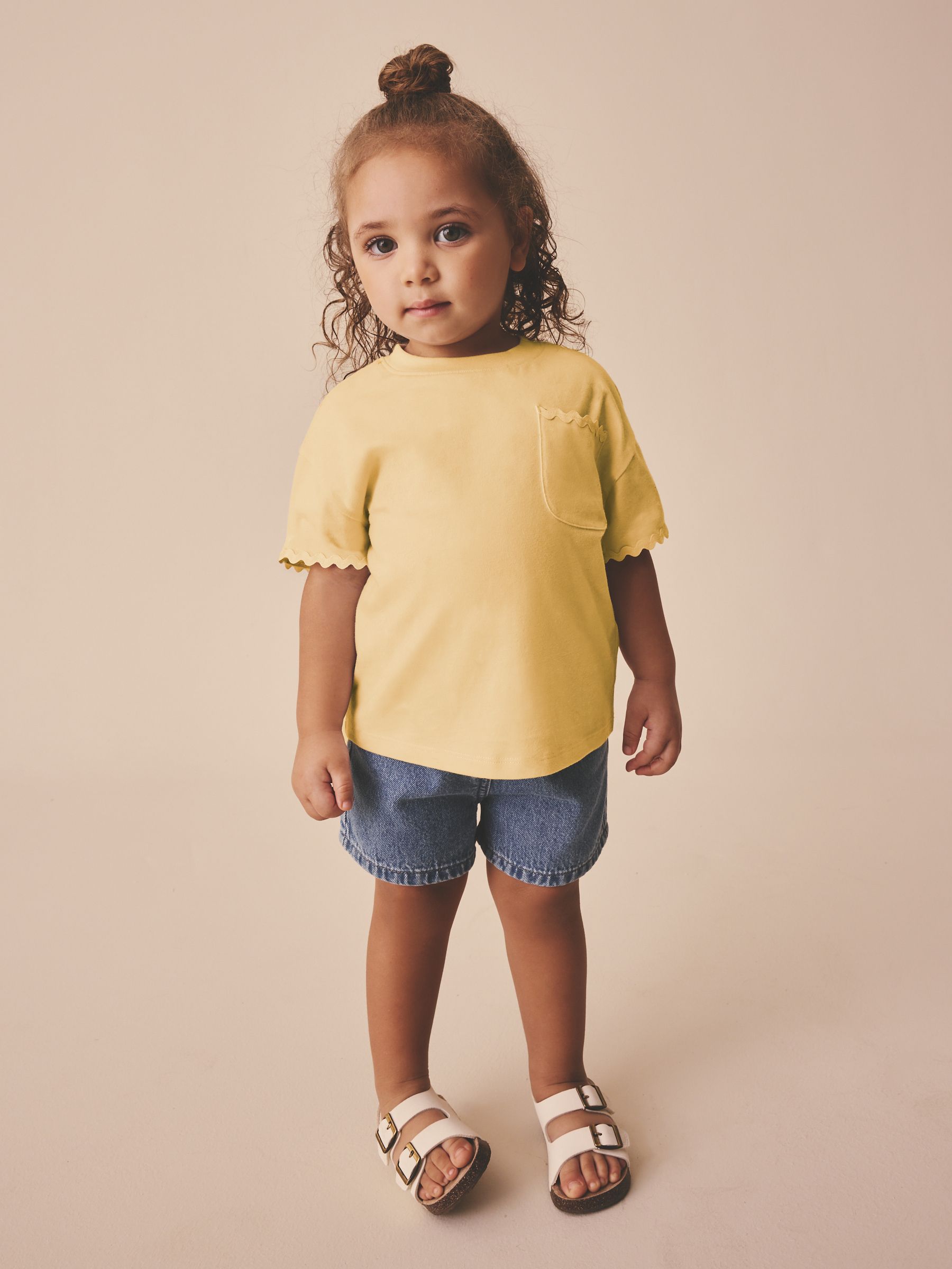 Buy Yellow Short Sleeve Ric Rac Trim T-Shirt (3mths-7yrs) from