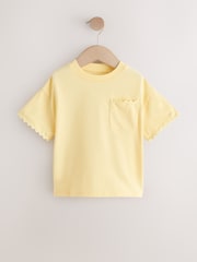 Galben - Tricou cu mânecă scurtă cu tiv Ric Rac (3luni-7ani) - Imaginea 1 din 4