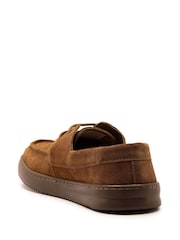 Off The Hook Brown Eddie Suede Leather Lace-Up Casual Boat Shoes - Image 3 of 6