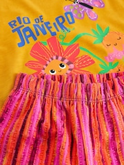 Ochre Yellow Short Sleeve T-Shirt and Wide Leg Trousers Set (3mths-7yrs) - Image 5 of 5