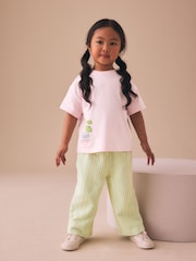 Pink Plants Character - Short Sleeve Top and Wide Trousers Set (3mths-7yrs) - صورة 1 من 8