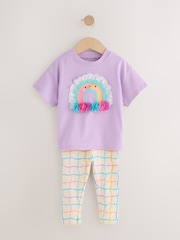 Arcoíris morado lila - Conjunto de leggings y top de manga corta (3 meses-7 años) - Imagen 5 de 12
