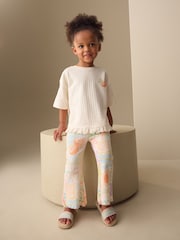 White Rainbow Short Sleeve Top and Flare Set (3mths-7yrs) - Image 1 of 3