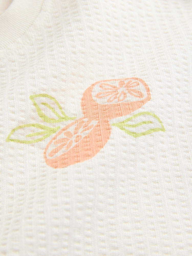 Arc-en-ciel blanc - Ensemble haut à manches courtes et évasé (3mois-7ans) - Image 8 de 8 Arc-en-ciel blanc - Ensemble haut à manches courtes et évasé (3mois-7ans) - Image 8 de 8