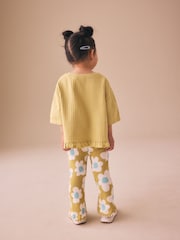 Green Stampy Flower Short Sleeve Top and Flare Set (3mths-7yrs) - Image 2 of 4