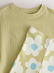 Green Stampy Flower Short Sleeve Top and Flare Set (3mths-7yrs) - Image 8 of 9