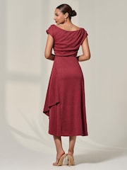Vermelho - Jolie Moi Asymmmetric Draped Midi Dress - Imagem 2 de 6