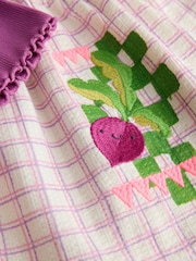 Purple Fruit Embroidery Peplum Top and Cycle Shorts Set (3mths-7yrs) - Image 10 of 11
