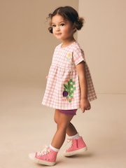 Purple Fruit Embroidery Peplum Top and Cycle Shorts Set (3mths-7yrs) - Image 2 of 6