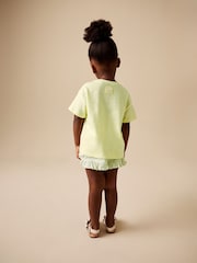 Lime Green Flower - طقم من رداء عُلوي بكُم قصير وشورت (3 أشهر - 7 سنوات) - Image 3 of 10