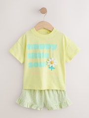 Lime Green Flower - طقم من رداء عُلوي بكُم قصير وشورت (3 أشهر - 7 سنوات) - Image 6 of 10