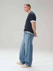 Hell Blau Schraffurmuster - Jeans - Bild 1 von 8