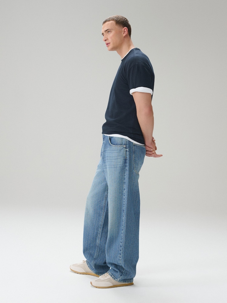 Hell Blau Schraffurmuster - Jeans - Bild 1 von 8