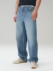 Hell Blau Schraffurmuster - Jeans - Bild 2 von 8
