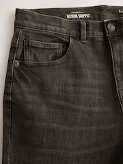 Crosshatch maro închis - O persoană - Croială slim fit Classic Blugi elastici - Imaginea 8 din 9