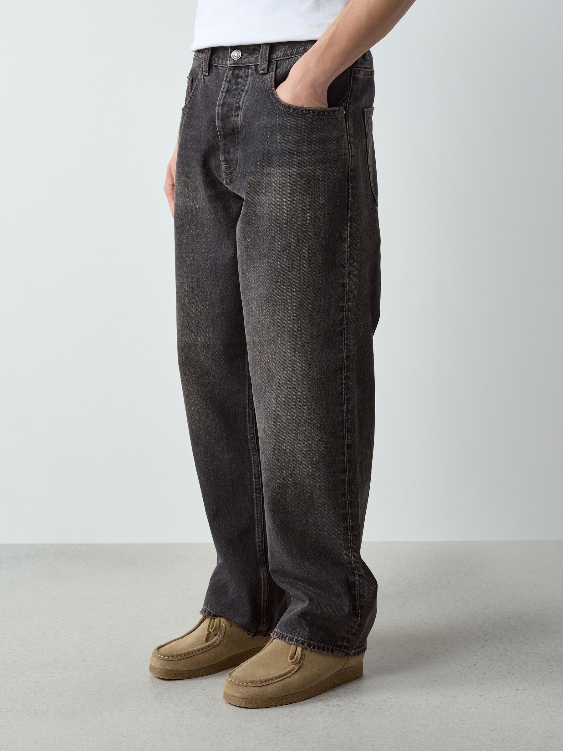 Buy Black Denim Baggy Fit Jeans from Next Romania