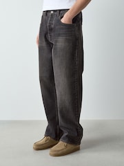 Black Denim Baggy Fit Authentic Washed Jeans - Image 1 of 6