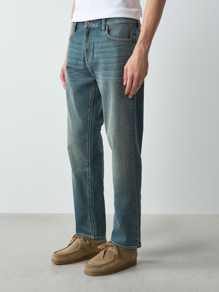 Blue/Green Tint - Motionflex Air Regular Tapered Fit Motionflex Jeans - Image 1 of 6