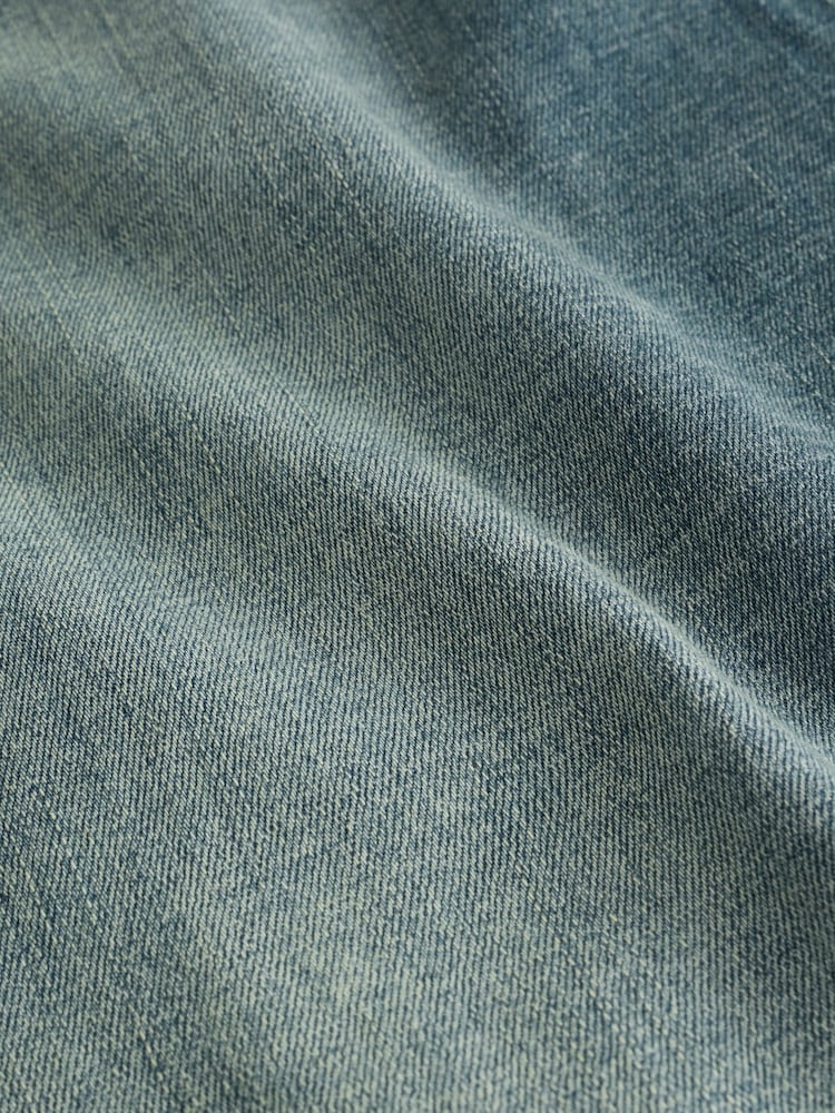 Blue/Green Tint Regular Tapered Fit Motionflex Jeans With Linen - Image 10 of 10