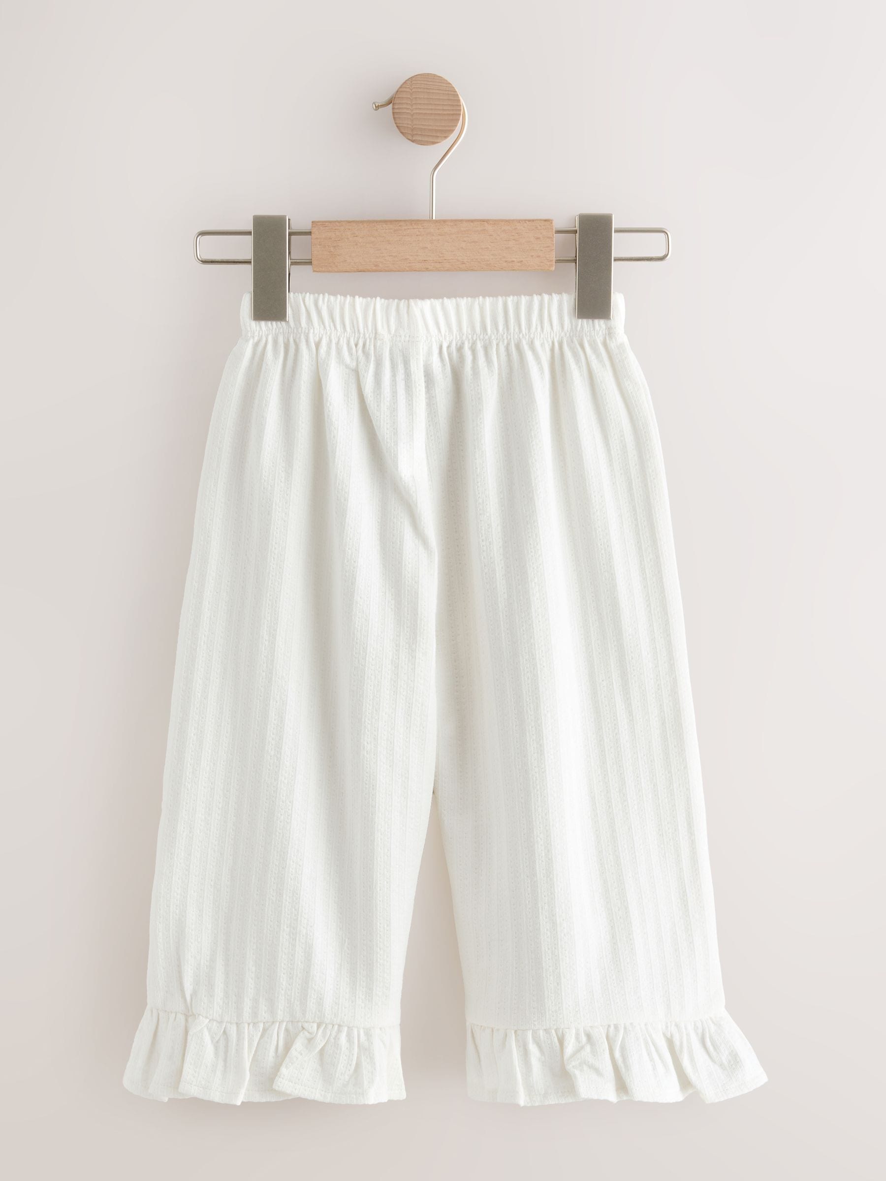 Buy Ecru White Wide Leg Frill Trousers (3mths-7yrs) from Next